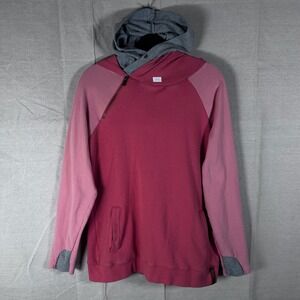 Ampersand‎ Avenue DoubleHood Pink Mauve Colorblock Hoodie Sweatshirt Large